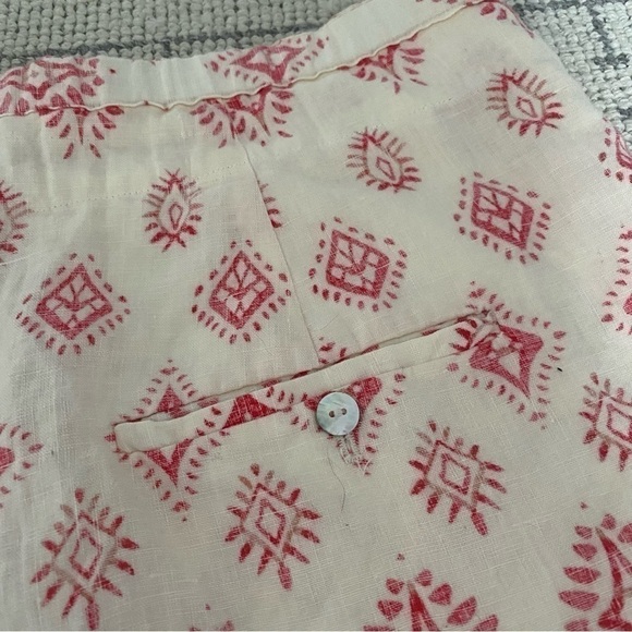 ARTISAN NY 100% Linen High Rise Drawstring Aztec Tribal Shorts Large - Picture 3 of 5